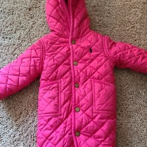 RL magenta baby snowsuit 3 months